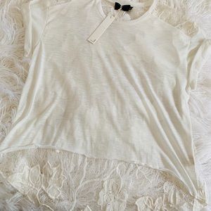 Cream Top with Floral Detail on Back